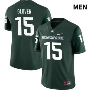 Men's Michigan State Spartans NCAA #15 Jaron Glover Green NIL 2022 Authentic Nike Stitched College Football Jersey MS32Q67KH